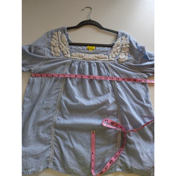 Roberta Roller Rabbit Maru Top Floral Embroidery Balloon Boho Nautical Size M - Picture 10 of 11